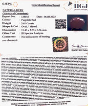 6.22 Ratti Natural new burma Ruby with Govt. Lab Certificate-(2331)